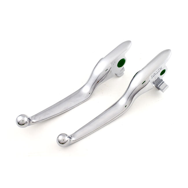 Handlebar lever kit, wide blade, chrome — Hydraulic operated clutch - 17-20 FLT/Touring; 19-20 Trikes (NU)