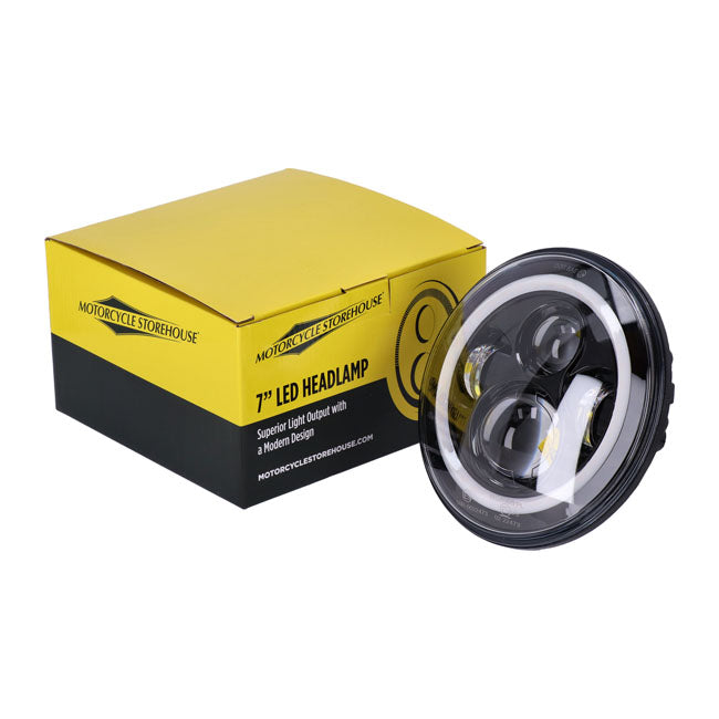 Bright, 7" LED headlamp. Black