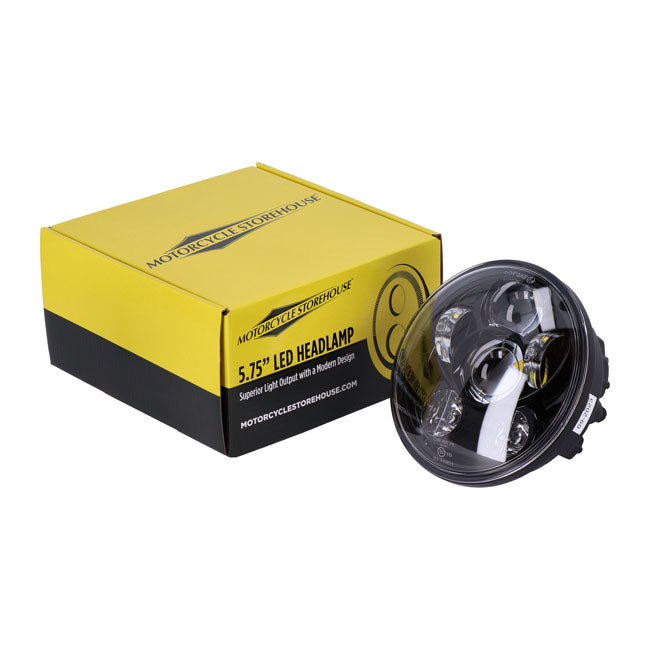Bright, 5-3/4" LED headlamp unit. Black