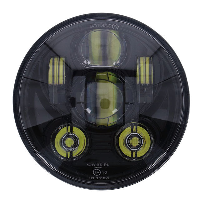 Bright, 5-3/4" LED headlamp unit. Black