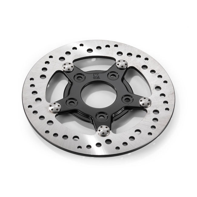 K-Tech front left brake rotor 8.5" stainless, black center — Upto 1999 models