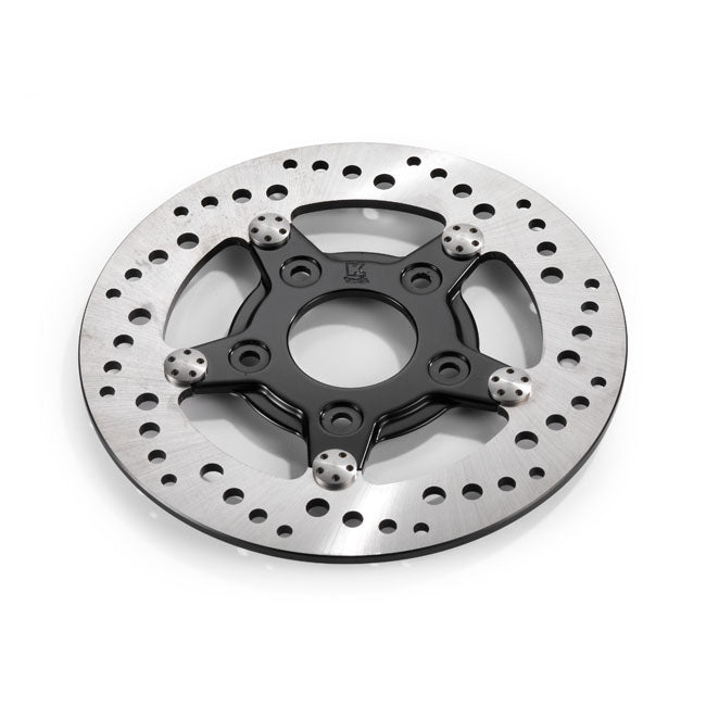 K-Tech drilled brake rotor stainless steel 8,5" — 00-25 Softail (excl. 2017 FXSE); 00-17 (NU) Dyna (excl. FXDLS); 00-07 (NU) FLT/Touring; 00-10 (NU) XL Sportster