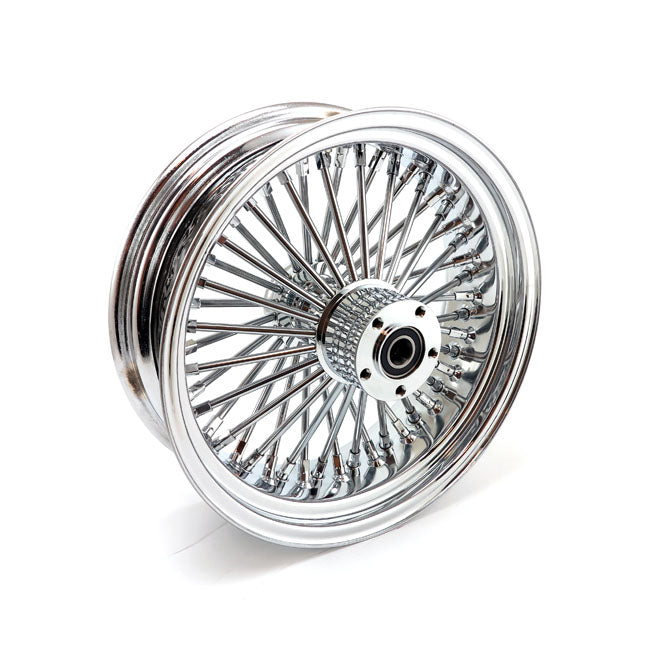 MCS radial 48 fat spoke rear wheel 5.50 x 16 chrome — 06-07 Dyna; 02-07 FLT/Touring (NU)