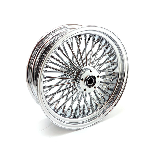 MCS radial 48 fat spoke rear wheel 5.50 x 16 chrome — 06-07 Dyna; 02-07 FLT/Touring (NU)