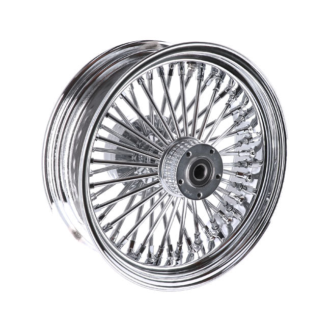 MCS radial 48 fat spoke rear wheel 5.50 x 16 chrome — 08-25 FLT/Touring in custom applications only (see note)