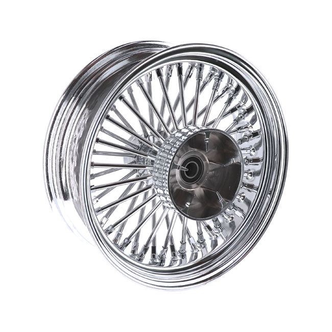 MCS radial 48 fat spoke rear wheel 5.50 x 16 chrome — 08-25 FLT/Touring in custom applications only (see note)