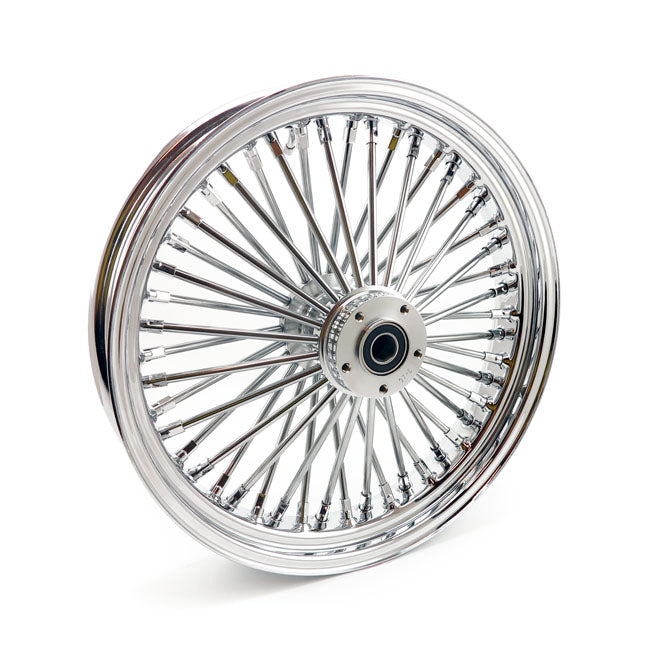 MCS radial 48 fat spoke front wheel 3.50 x 18 SF chrome