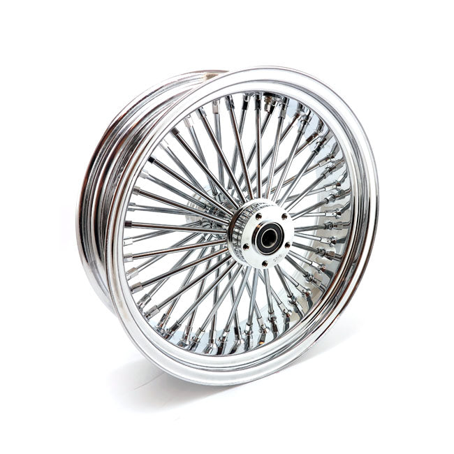 MCS radial 48 fat spoke rear wheel 5.50 x 18 chrome — 02-07 FLT/Touring; 02-06 V-Rod (NU)