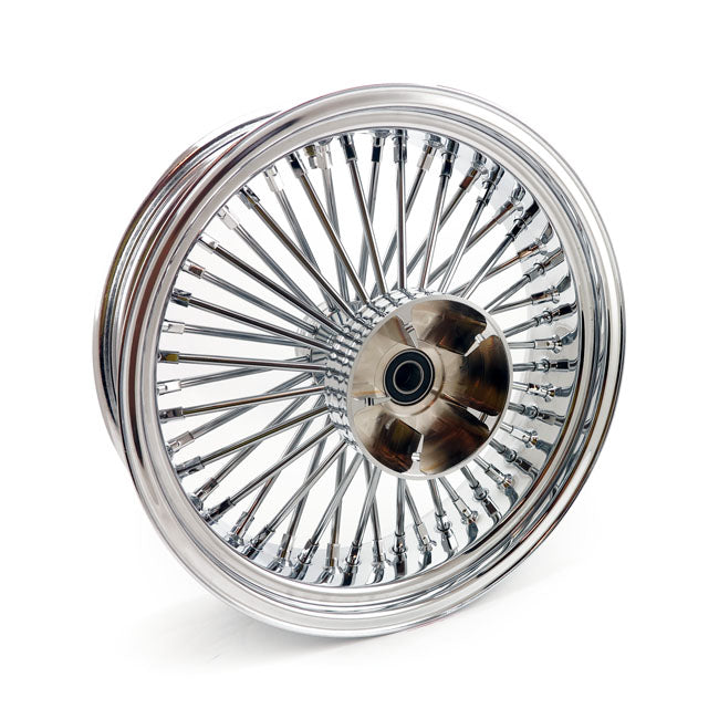 MCS radial 48 fat spoke rear wheel 5.50 x 18 chrome — 08-25 FLT/Touring in custom applications only (see note)