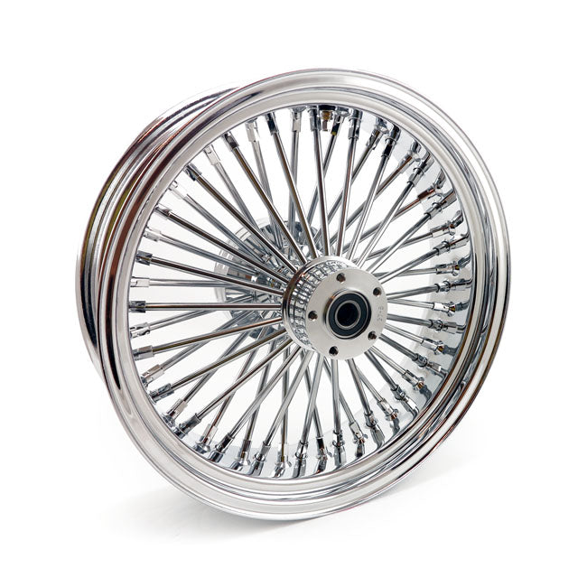 MCS radial 48 fat spoke rear wheel 5.50 x 18 chrome — 08-25 FLT/Touring in custom applications only (see note)