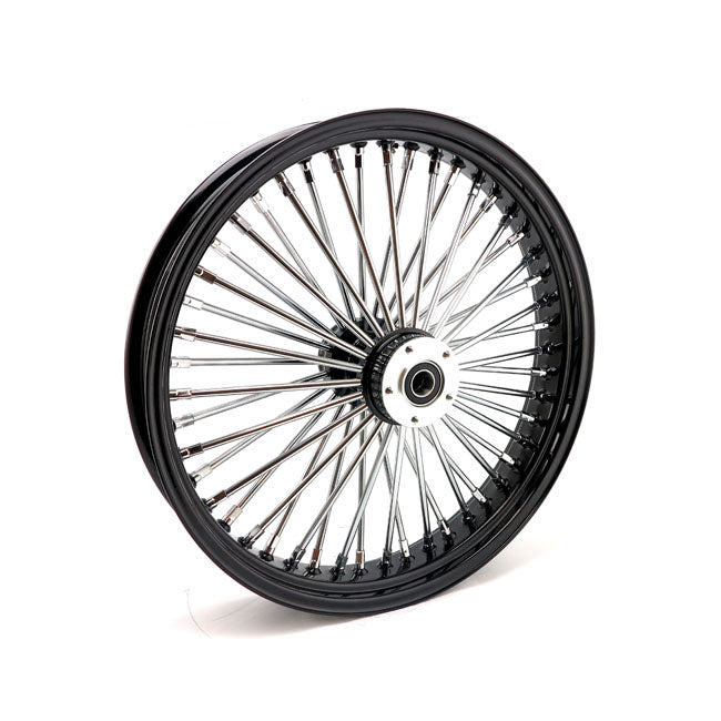 MCS radial 48 fat spoke front wheel 3.50 x 21 DF black — 00-07 FLT/Touring (NU)