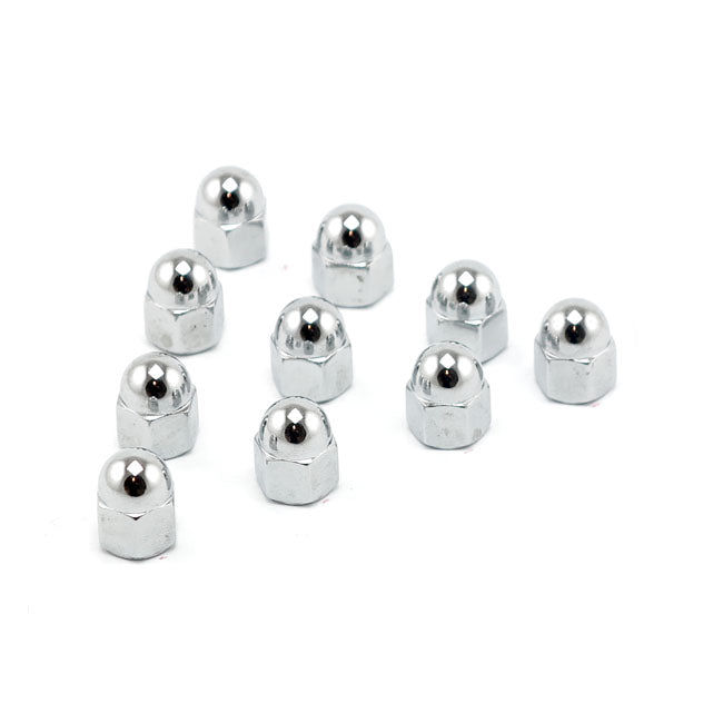 Colony, 7/16-14 acorn nuts chrome. Low Crown