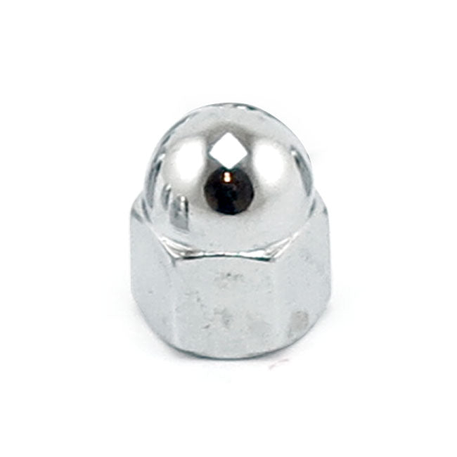 Colony, 1/4-28 acorn nuts chrome. Low Crown