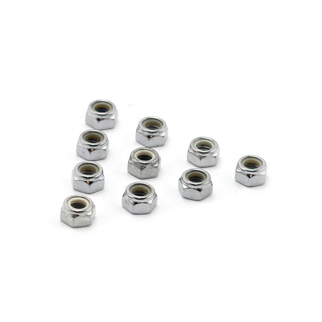 Colony M12 x 1.75 Nylon insert lock nuts. Chrome