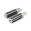Rail foot pegs small diameter. Chrome w/rubber inlays — Universal mount