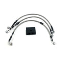 MCS by Goodridge brake line front, stainless clear coated — 14-17 FXDF Dyna Fat Bob ABS; 14-17 FXDLS Dyna Low Rider S with ABS (NU)