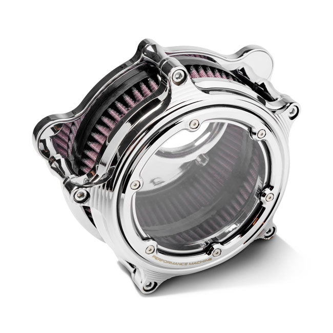 PM, Vision air cleaner kit. Chrome — 18-24 (NU) Softail; 17-25 FLT/Touring (excl. 24-25 FLHX; 2025 FLHXU; 24-25 FLTRX; 23-25 FLHXSE; 23-25 FLTRXSE; 24-25 FLTRXSTSE); 17-25 Trikes