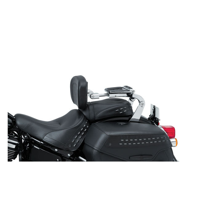 Kuryakyn, Mount brackets for multi-purpose backrest. Chrome — Softail: 18-24(NU)FLHC; FLHCS Heritage; 18-20(NU)FXBB Street Bob 107; 18-24(NU)FXBBS Street Bob 114; 2025 FXBB Street Bob 117; 18-20(NU)FLDE Deluxe; 18-21 FLSL(NU)Slim