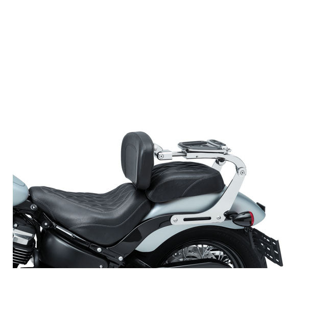Kuryakyn, Mount brackets for multi-purpose backrest. Chrome — Softail: 18-24(NU)FLHC; FLHCS Heritage; 18-20(NU)FXBB Street Bob 107; 18-24(NU)FXBBS Street Bob 114; 2025 FXBB Street Bob 117; 18-20(NU)FLDE Deluxe; 18-21 FLSL(NU)Slim