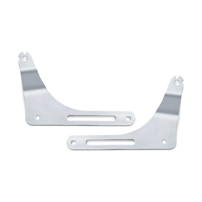 Kuryakyn, Mount brackets for multi-purpose backrest. Chrome — Softail; 18-20(NU)Softail FLFB Fat Boy 107; 18-24(NU)FLFBS Fat Boy 114; 2025 FLFB Fat Boy 117; 18-19(NU)FXBR Breakout 107; 18-22(NU)FXBRS Breakout 114; 23-25 FXBR Breakout 117