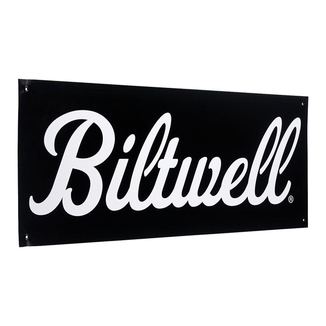 Biltwell Script Shop banner black/white