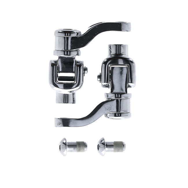 M8 Softail passenger footpeg mount kit, 360° adj. Chrome