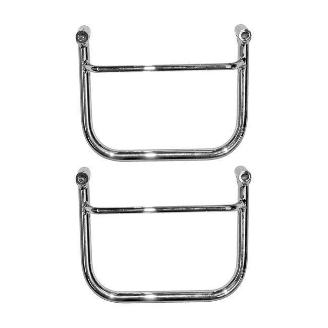 Longride saddlebag holder, chrome — Yamaha: 97-up XVS650 Dragstar (V-Star); 650 Custom models