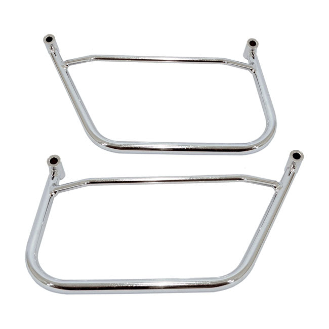 Longride saddlebag holder, chrome — Kawasaki: 96-08 VN 1500 Classic models.  Yamaha: 06-15 XV1900A Midnight Star; Roadliner S