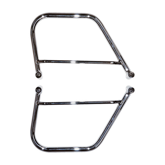 Longride saddlebag holder, chrome — Yamaha: 97-up XVS650A Dragstar (V-Star) 650 Classic; XVS400 models