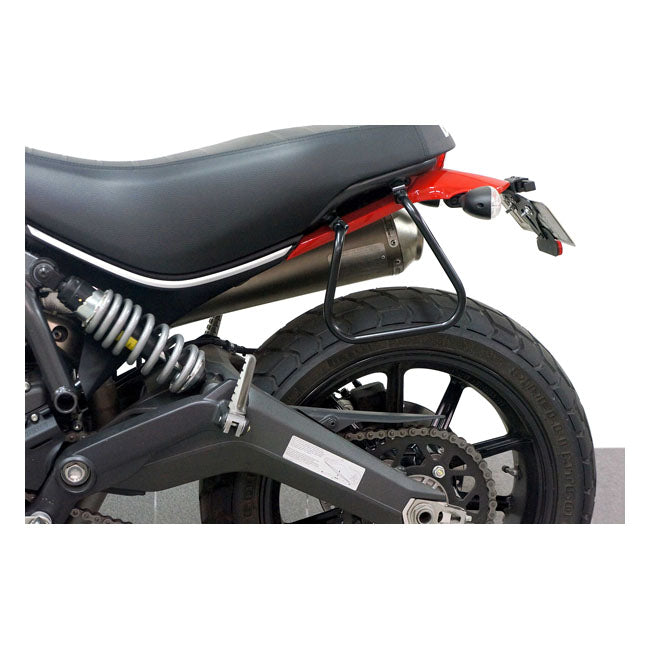 Longride saddlebag holder, black — Ducati: 16-20 Scrambler 400 & 800cc models