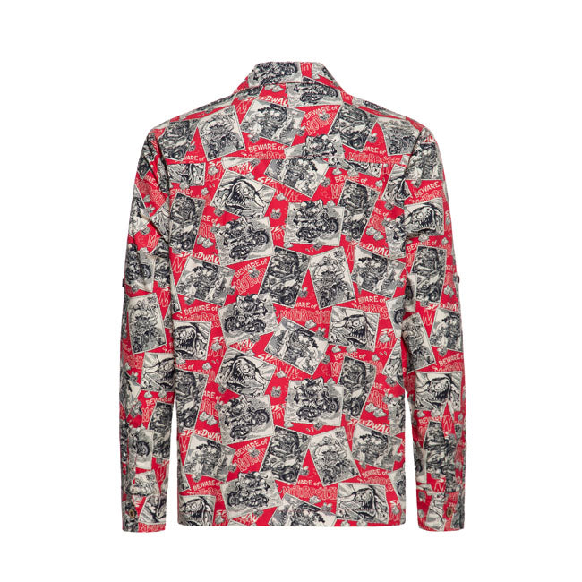 King Kerosin AOP shirt off dark red