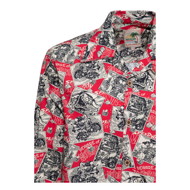 King Kerosin AOP shirt off dark red