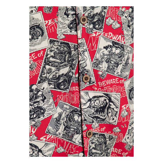King Kerosin AOP shirt off dark red