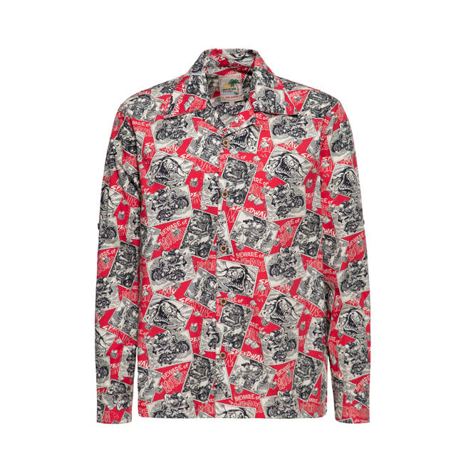 King Kerosin AOP shirt off dark red
