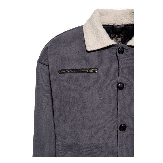 King Kerosin KK corduroy jacket steel grey