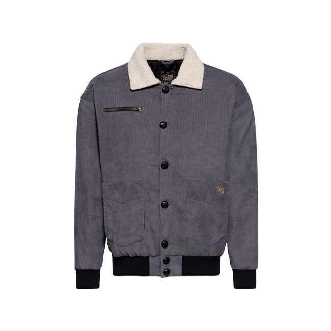 King Kerosin KK corduroy jacket steel grey