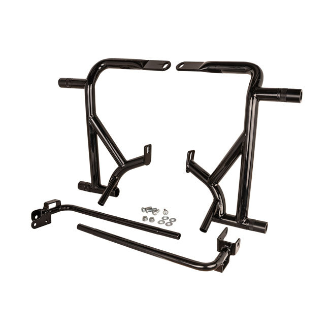 Burly Brand, Brawler crash bar kit Touring. Rear. Black