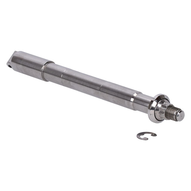 Bare Knuckle Performance, stainless axle kit. Front wheel — 87-99 Big Twin; XL Sportster. With 39mm Narrow Glide forks (NU)