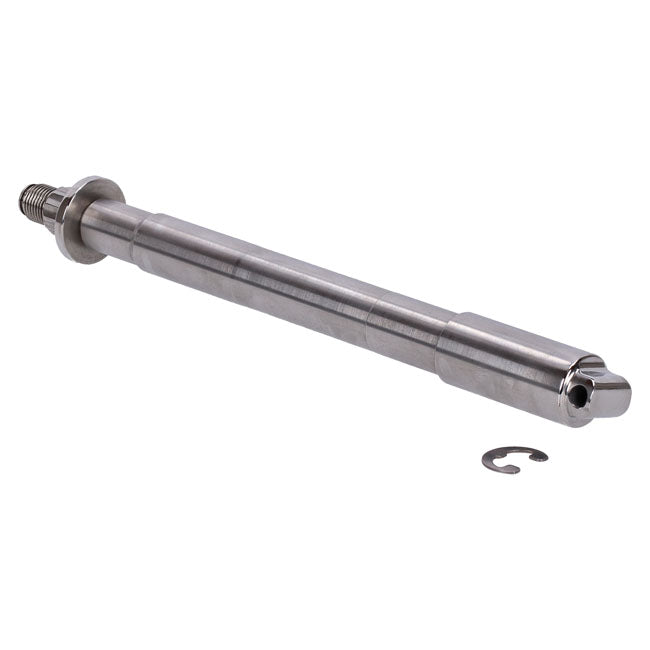 Bare Knuckle Performance, stainless axle kit. Front wheel — 87-99 Big Twin; XL Sportster. With 39mm Narrow Glide forks (NU)