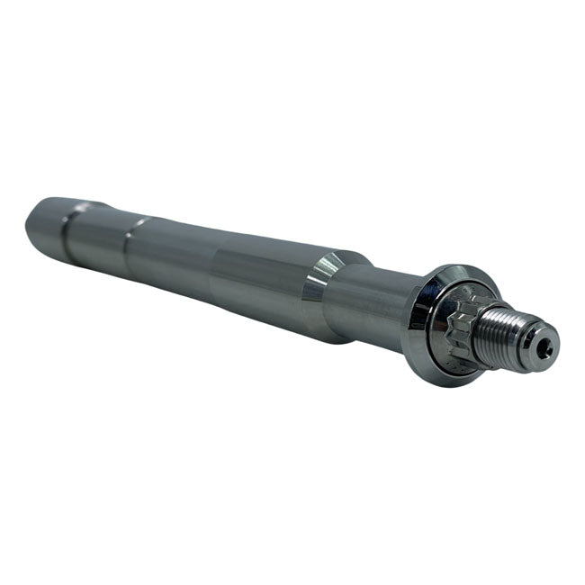 Bare Knuckle Performance, stainless axle kit. Front wheel — 06-07 Dyna. With Mid Glide forks; with 1" (25.4mm) front axle (NU)