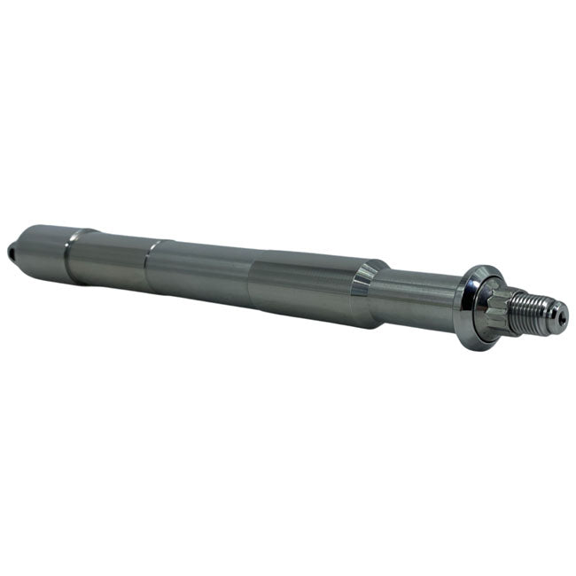 Bare Knuckle Performance, stainless axle kit. Front wheel — 06-07 Dyna. With Mid Glide forks; with 1" (25.4mm) front axle (NU)