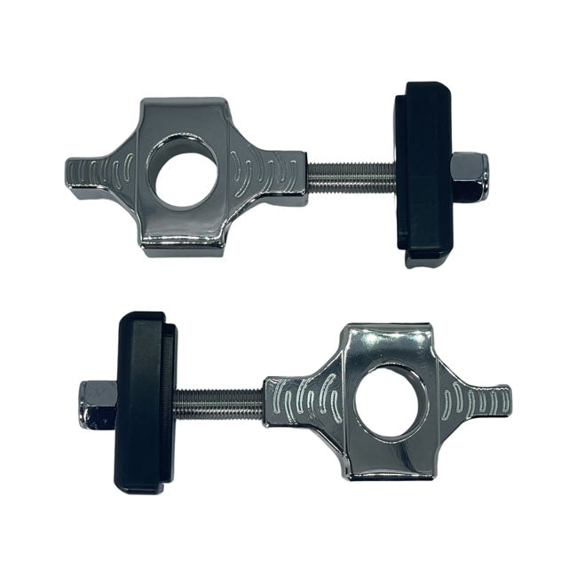 Bare Knuckle Performance, axle adjuster kit. USA flag — 92-05 Dyna (NU)