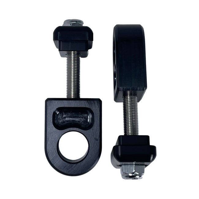 Bare Knuckle Performance, axle adjuster kit. USA flag — 82-94 FXR & 2000 FXR; 80-99 FLT/Touring (NU)