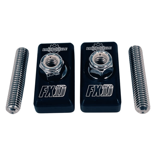Bare Knuckle Performance, Axle adjuster plate kit. US flag — 91-05 Dyna (NU)
