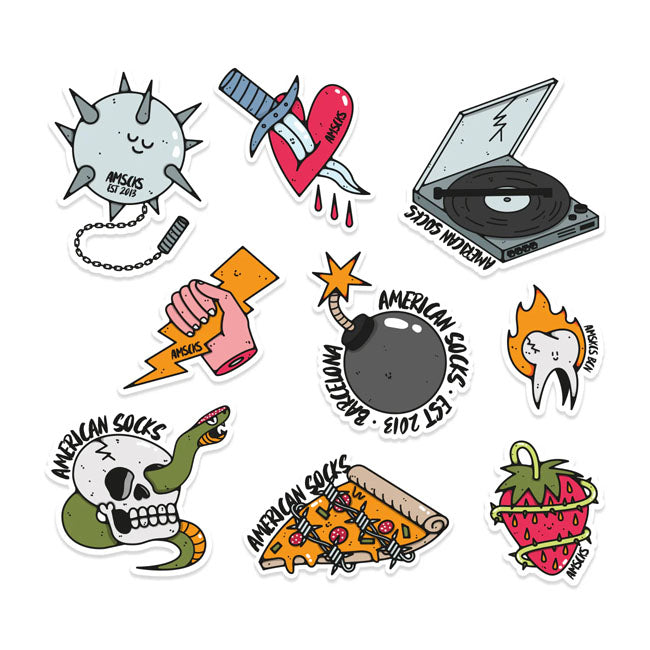 American Socks Wrecked Sticker pack