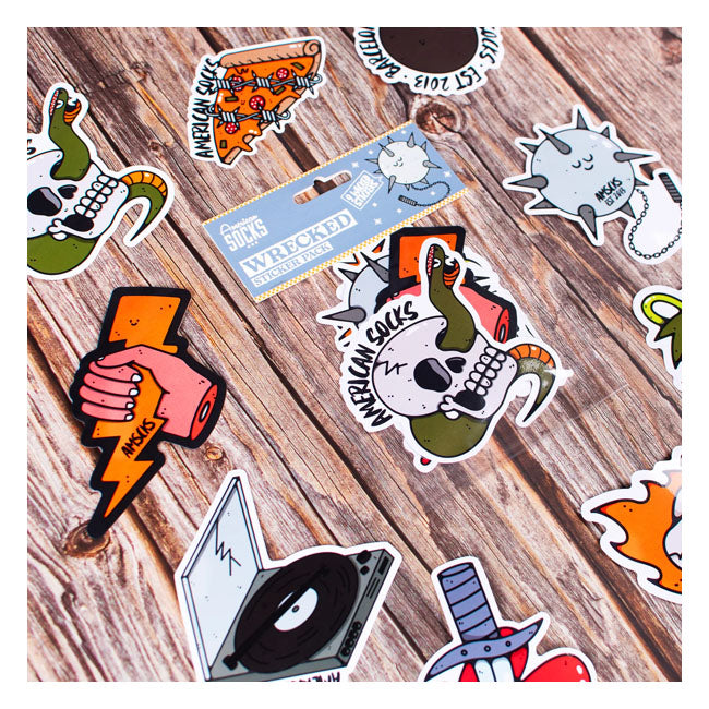American Socks Wrecked Sticker pack