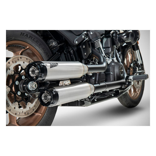 Zard, ''Overlapped'' 2-2 slip-on mufflers. Plain — 18-24 Softail (excl. Breakout; Fat Boy) (NU)