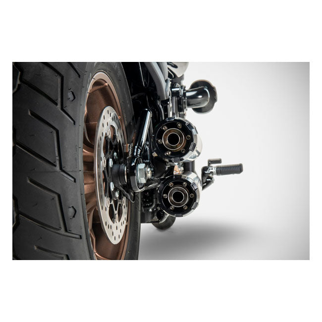 Zard, ''Overlapped'' 2-2 slip-on mufflers. Plain — 18-24 Softail (excl. Breakout; Fat Boy) (NU)