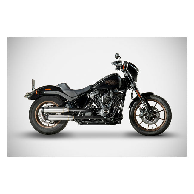 Zard, ''Overlapped'' 2-2 slip-on mufflers. Plain — 18-24 Softail (excl. Breakout; Fat Boy) (NU)