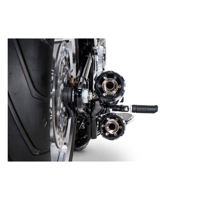 Zard, ''Overlapped'' 2-2 slip-on mufflers. Plain — 18-24 Softail FXB; FXBRS Breakout; FLFB; FLFBS Fat Boy (NU)
